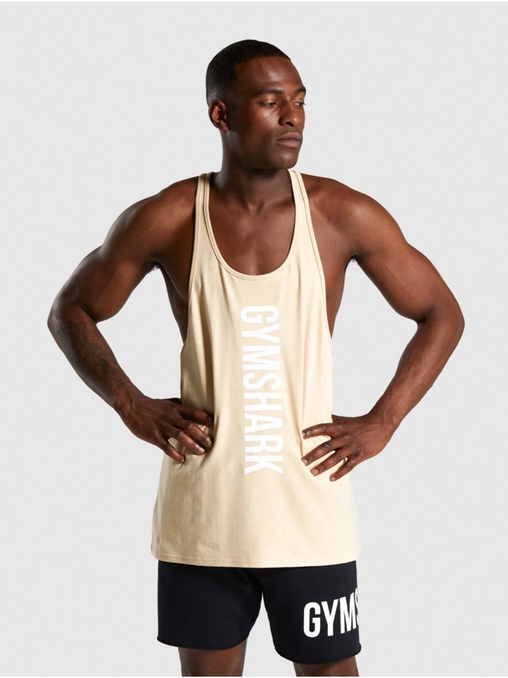 Gymshark Men’s Stringer Tank with Vertical White Logo
